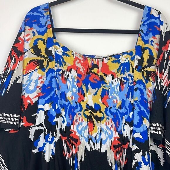 Style & Co Women's Bat Sleeve Kimono Style Top Blouse Multicolor Plus Size 1X - Picture 2 of 8